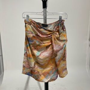 N w/o T SAND MARBLE PRINTED TWIST FRONT SPLIT LEG MINI SKIRT